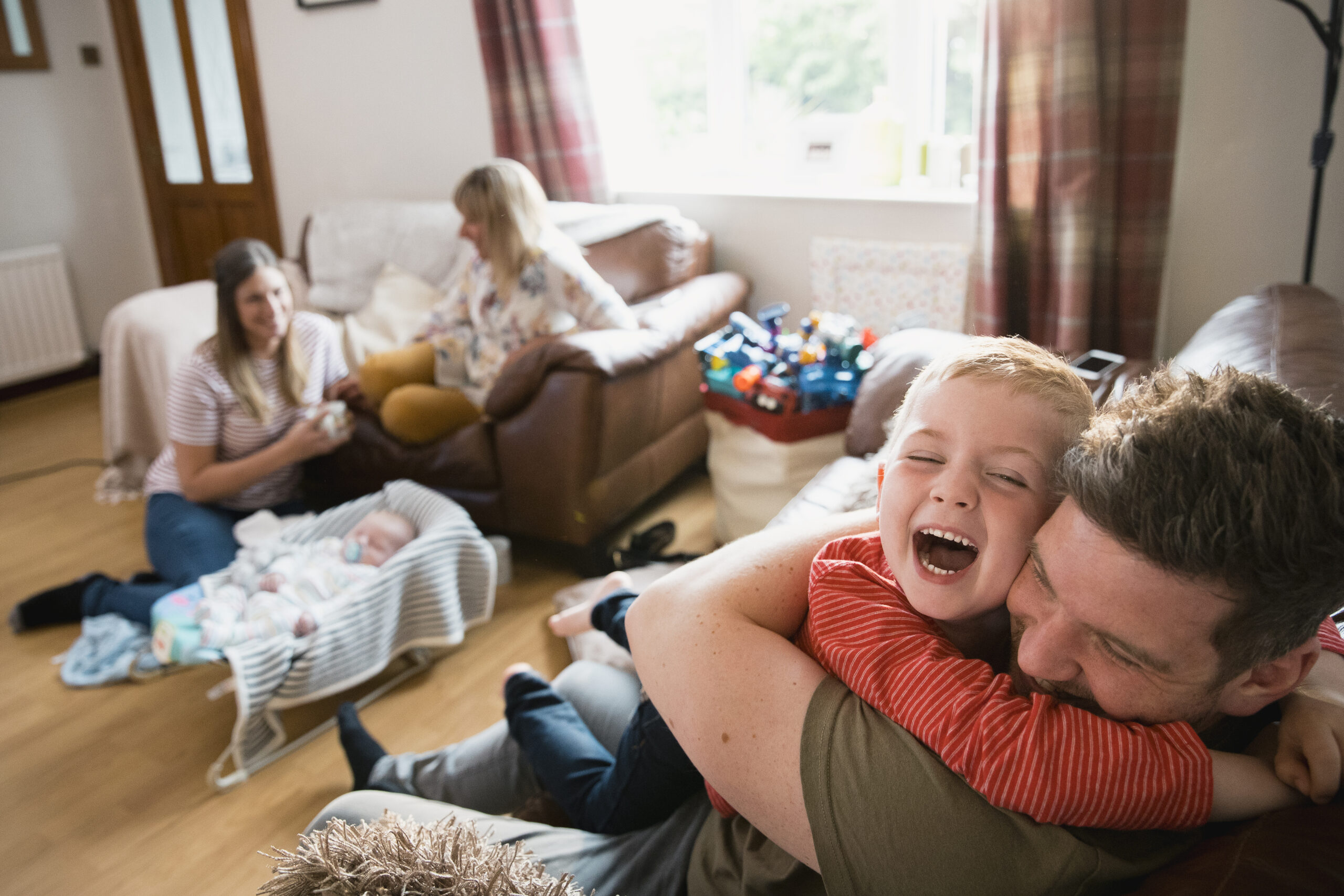 Little Boy Hugging His Father